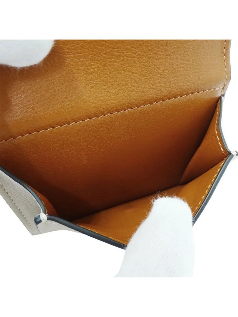 Loewe Wallet Trifold Anagram Shell Beige Mini Compact Seashell
